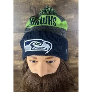 Seattle Seahawks Cuffed Beanie Knit Winter Cap Hat NFL NEW ERA  Authentic Clean